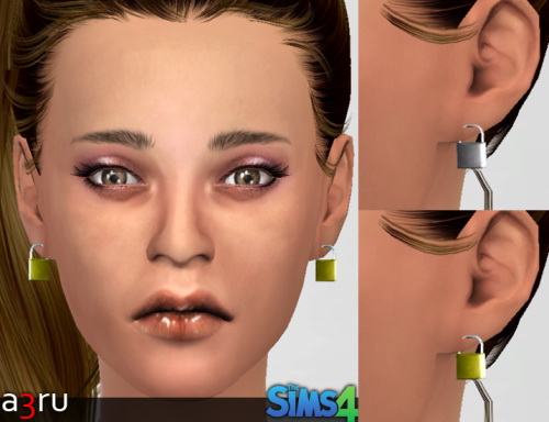 Sims 4 Padlock Earrings for YAM & YAF at A3RU