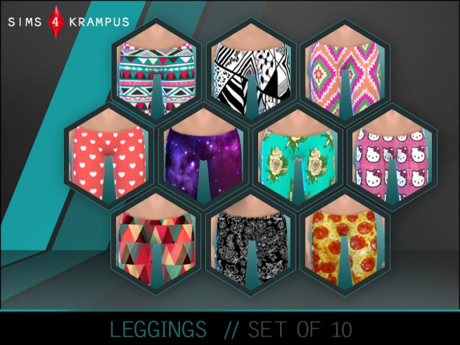 Sims 4 Set of 10 leggings at Sims 4 Krampus