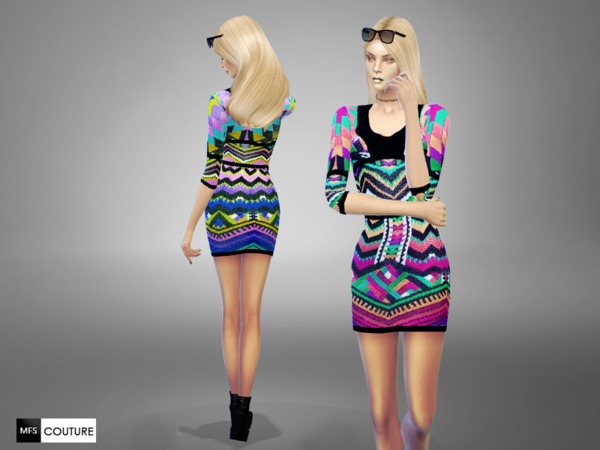 Sims 4 MFS Tatiana Dress by MissFortune at TSR