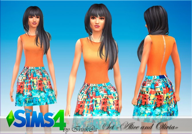 Sims 4 Alice and Olivia dresses set at Irink@a