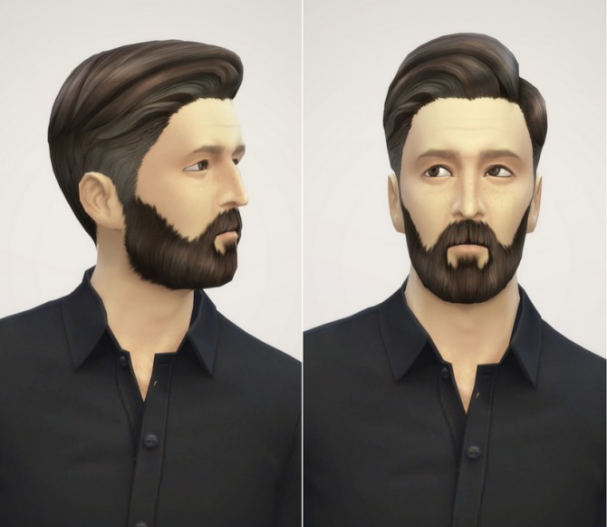 Sims 4 Medium parted left hair edit at Rusty Nail