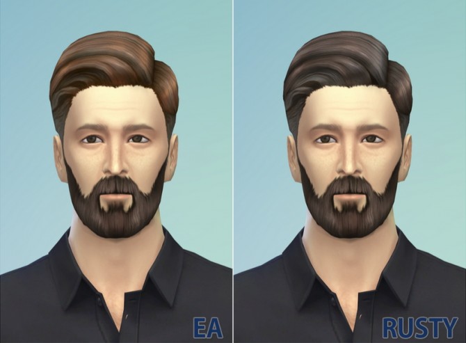 Sims 4 Medium parted left hair edit at Rusty Nail