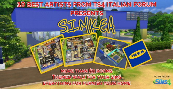 Sims 4 Simkea 60 rooms from 10 italian artists at The Sims 4
