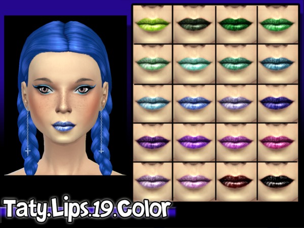 Sims 4 Lips 19 color by Taty at TSR