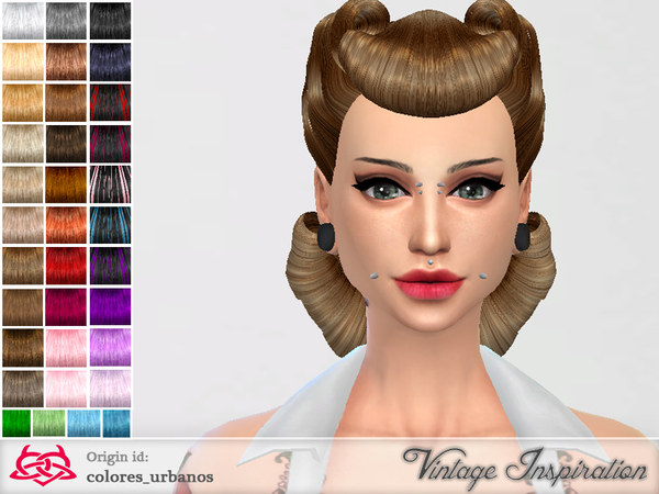 Sims 4 Victory Rolls 03 hair by Colores Urbanos at TSR