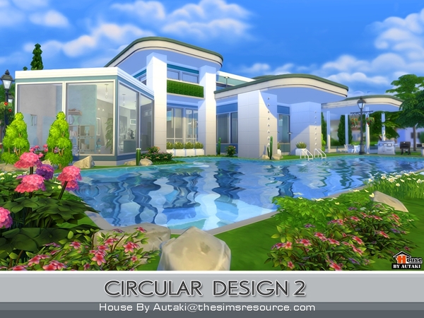 Sims 4 Circular Modern Design2 house by autaki at TSR
