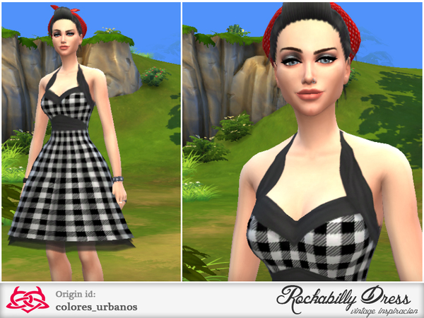 Sims 4 Rockabilly Dress v2 by Colores Urbanos at TSR