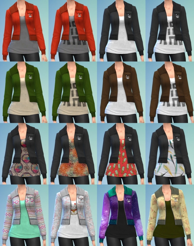 Sims 4 Military Jacket with Simple Tee at Pickypikachu