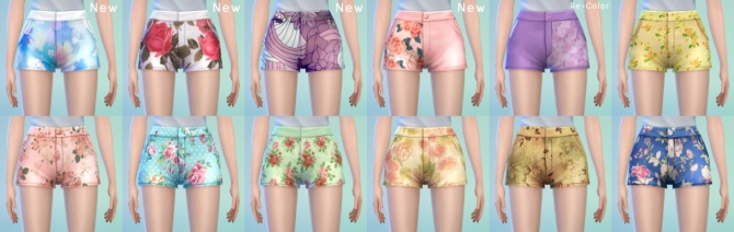 Sims 4 Re texture of floral t shirt and pants at manuea Pinny