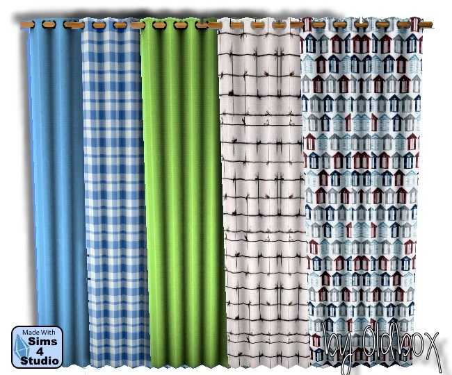 Sims 4 Doors and curtains by Oldbox at All 4 Sims