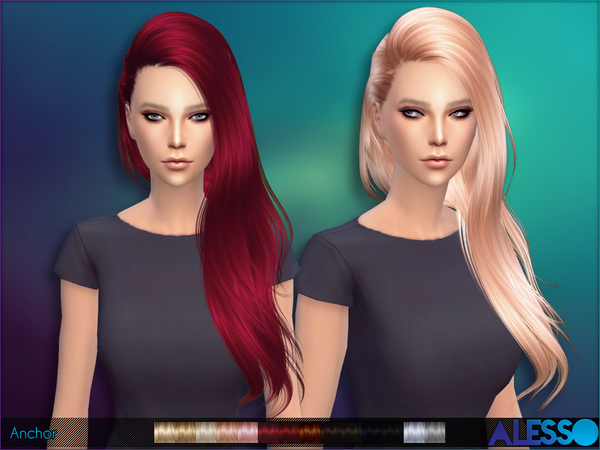 Sims 4 Anchor hair by Alesso at TSR