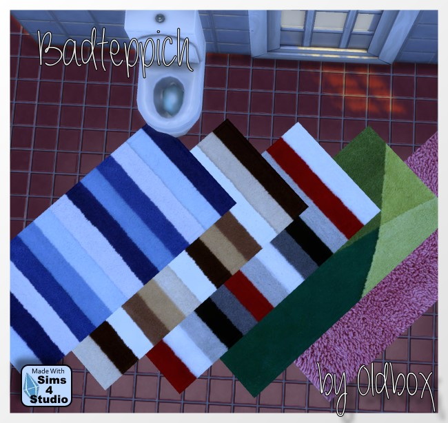 Sims 4 Bathroom rugs by Oldbox at All 4 Sims