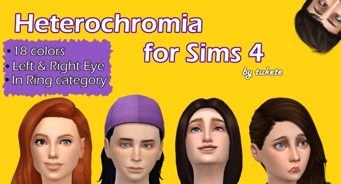 Sims 4 Heterochromia (different eyes) at Tukete