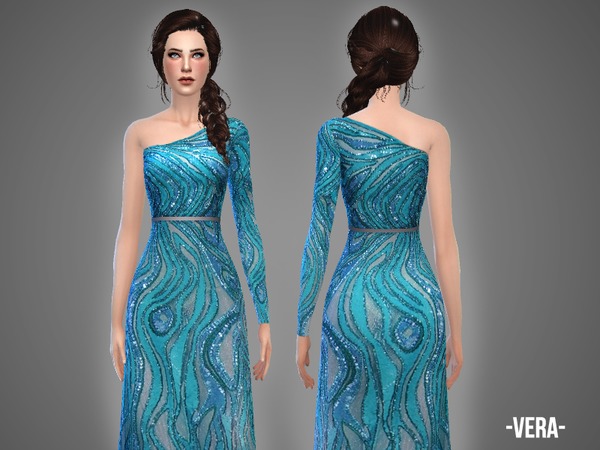 Sims 4 Vera gown by April at TSR