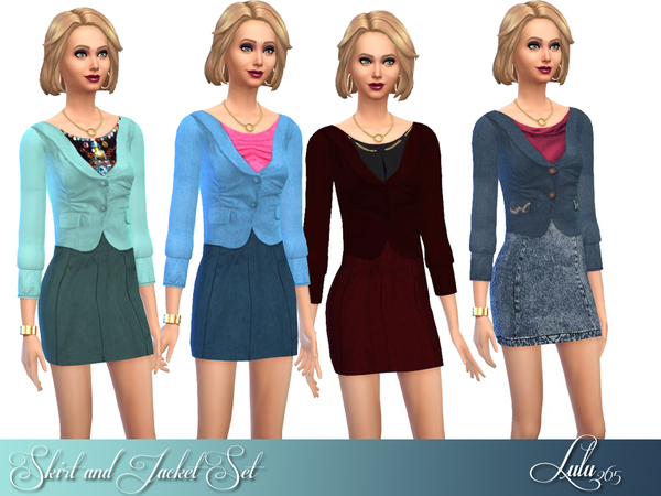 Sims 4 Skirt and jacket set by Lulu265 at TSR