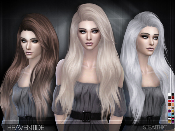 Sims 4 Heaventide female hair by Stealthic at TSR