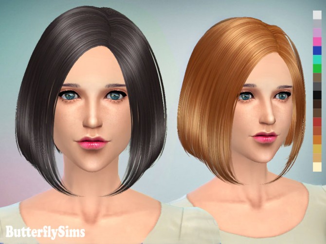 Sims 4 Bob hair 124 by YOYO (Free) at Butterfly Sims