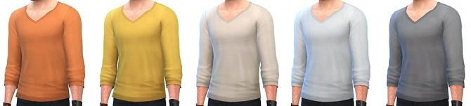 Sims 4 V Neck long sleeve T shirt at Simsontherope