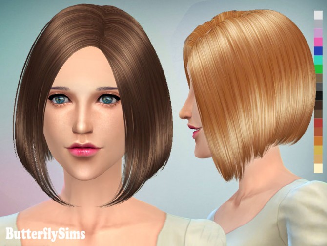 Sims 4 Bob hair 124 by YOYO (Free) at Butterfly Sims