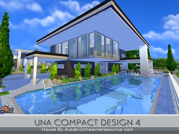 Sims 4 Una Compact Design4 house by autaki at TSR