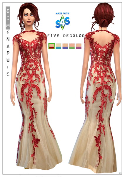 Sims 4 Two formal dresses at Simenapule