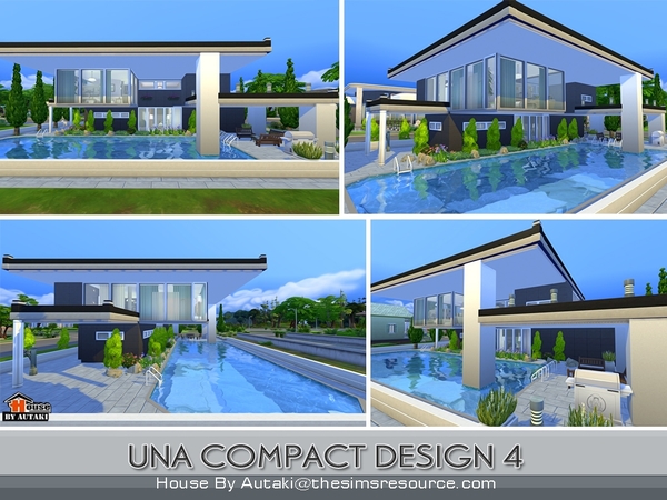 Sims 4 Una Compact Design4 house by autaki at TSR