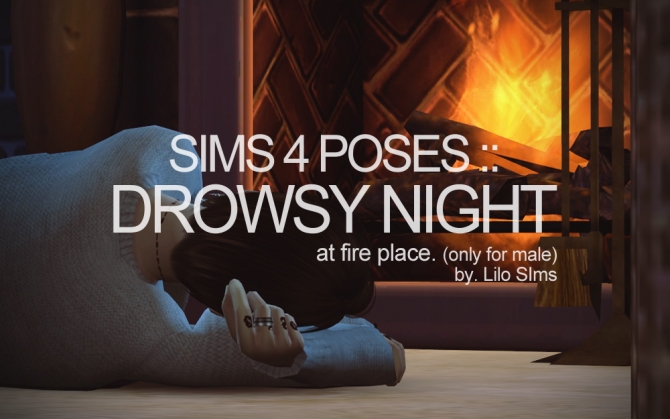 Sims 4 DROWSY NIGHT poses (male) at LILO Sims4