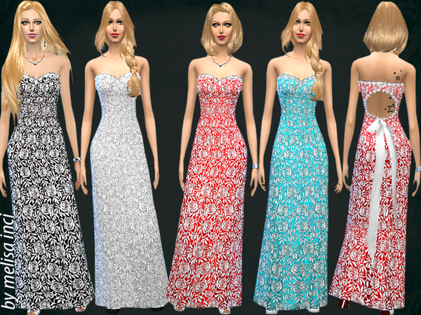 Sims 4 Lace Maxi Gown by melisa inci at TSR