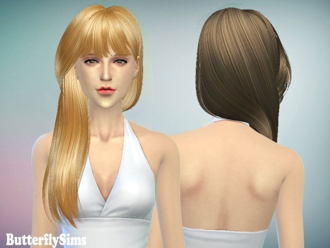 Sims 4 Long hair 132 (Pay) by YOYO at Butterfly Sims