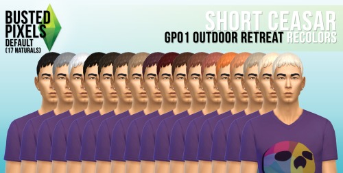 Sims 4 Short Ceasar hair 17 recolors at Busted Pixels