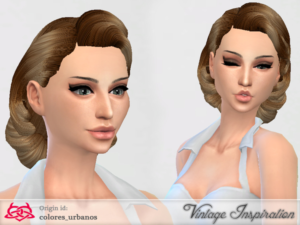 Sims 4 Victory Rolls 04 hair by Colores Urbanos at TSR