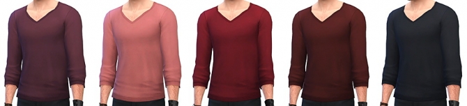 Sims 4 V Neck long sleeve T shirt at Simsontherope