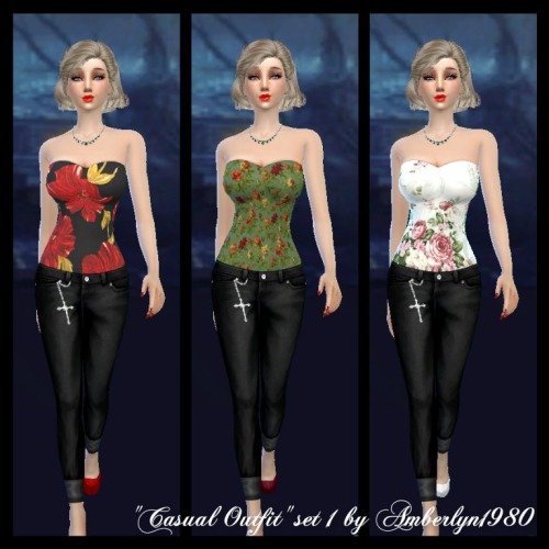 Sims 4 Casual outfit set 3 at Amberlyn Designs