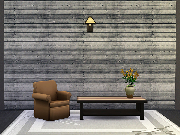 Sims 4 Wooden Wall Planks by Rirann at TSR