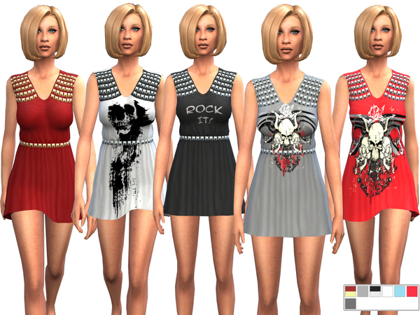 Sims 4 Rocker Dress by Weeky at TSR