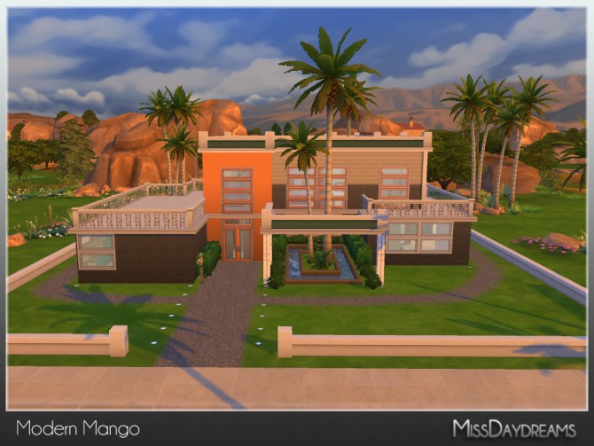 Sims 4 Modern Mango house at MissDaydreams’ Creations