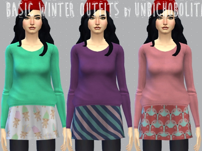Sims 4 Basic winter outfits at Un bichobolita