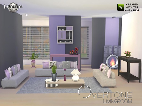 Sims 4 Overtone living room by  jomsims at TSR