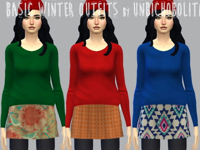 Sims 4 Basic winter outfits at Un bichobolita