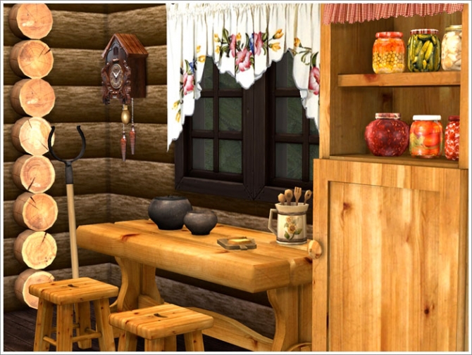 Sims 4 Forest hut set at Sims by Severinka