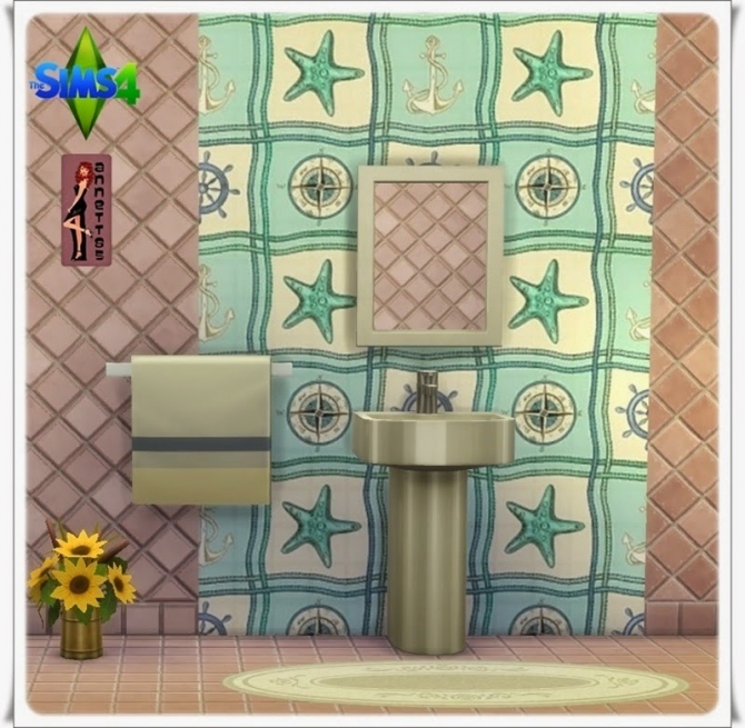 Sims 4 Sea Bathroom Wallpaper at Annett’s Sims 4 Welt