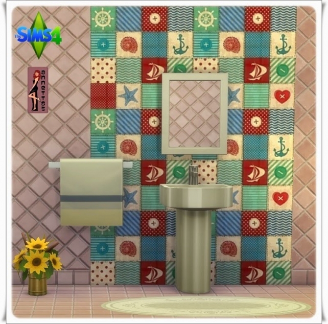 Sims 4 Sea Bathroom Wallpaper at Annett’s Sims 4 Welt