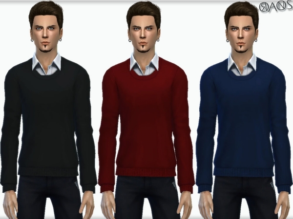 Sims 4 Knit Sweater With Shirt by OranosTR at TSR