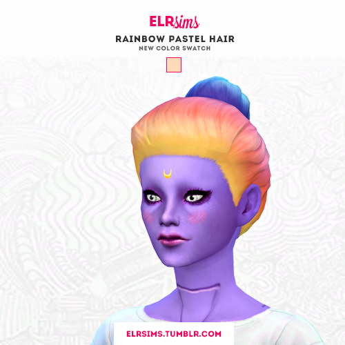 Sims 4 RAINBOW PASTEL HAIR at ELRsims
