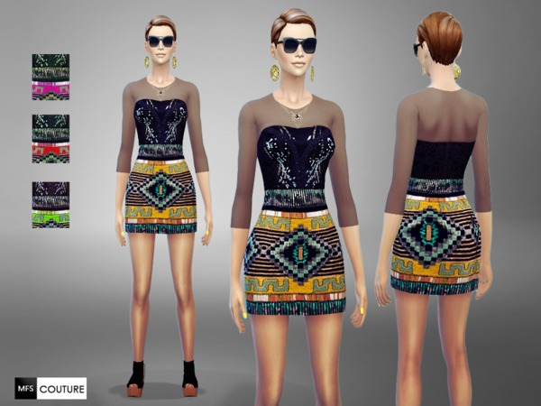 Sims 4 MFS Lust Dress by MissFortune at TSR