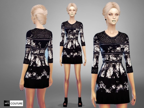 Sims 4 MFS Alice Dress by MissFortune at TSR