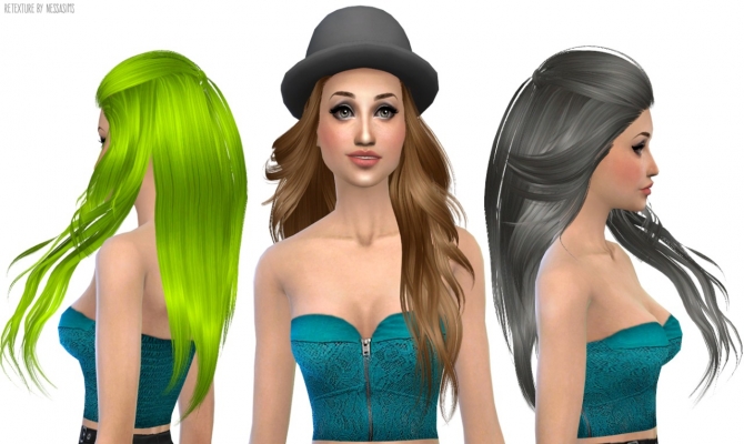 Sims 4 Skysims Hair 227 retextured at Nessa Sims