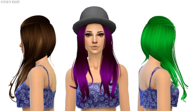 Sims 4 Alesso Aurora Hair Retexture at Nessa Sims