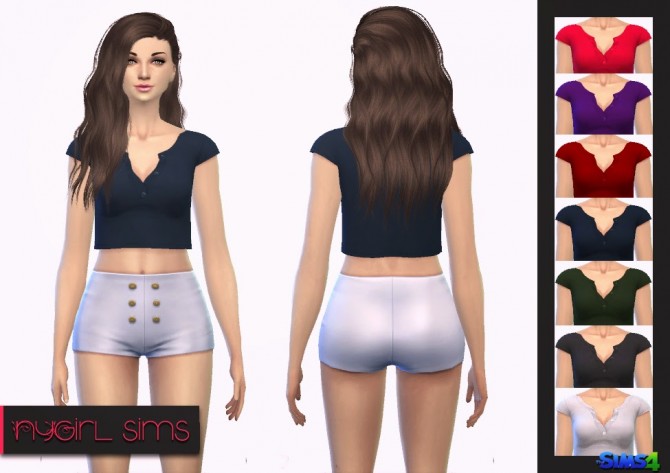 Sims 4 Collared Crop Top at NyGirl Sims