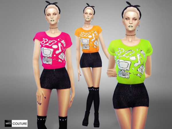 Sims 4 MFS Fluo T Shirts by MissFortune at TSR